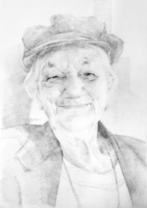 potlood-tekening-portret-overleden-persoon-oma-truus