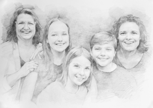 portrettekening-familie-groepsportret-potloodtekening